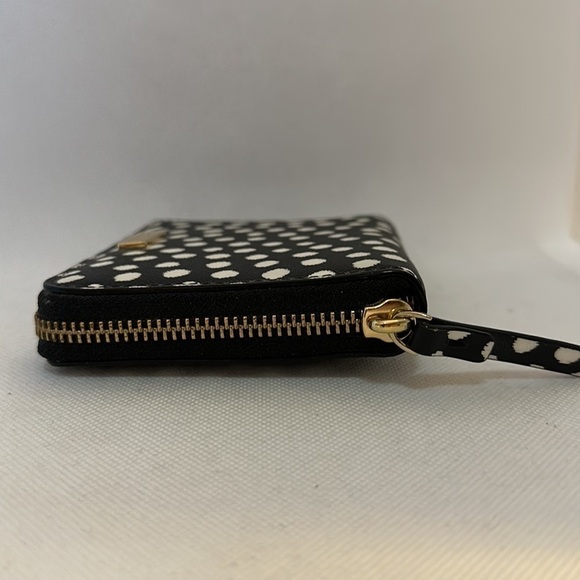 Kate Spade Crosshatch Leather Scatter Dot Zipper Wallet - EUC - Picture 12 of 12